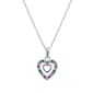 Kids Double Heart Halo Rainbow Pendant Necklace - image 1