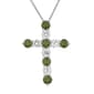 Gemstone Classics(tm) Green Spinel & White Sapphire Cross Pendant - image 1