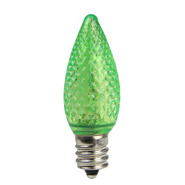 Sienna 4pk. C7 Green Faceted Christmas Replacement Bulbs - image 