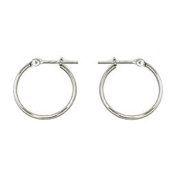 10kt. White Gold Round Tube Hoop Earrings