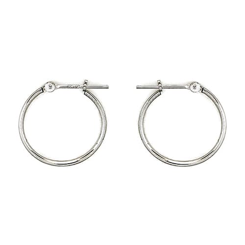 10kt. White Gold Round Tube Hoop Earrings - image 