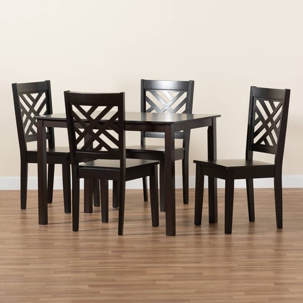 Baxton Studio Ani Dark Brown Finished Wood 5pc. Dining Set