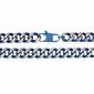 Mens Lynx Stainless Steel Blue Ion-Plated Foxtail Chain Necklace - image 3