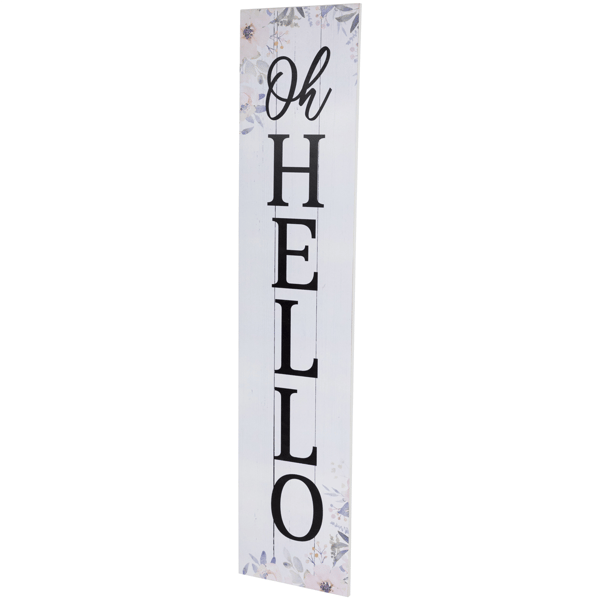 Northlight 36in. Floral "Oh Hello" Wooden Porch Board Sign