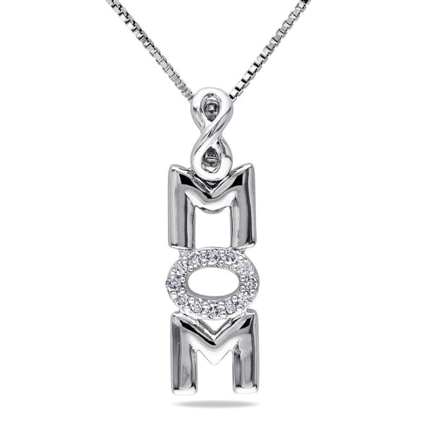 Sophia B Sterling Silver 0.06ct. Diamond Mom Pendant - image 