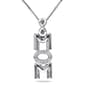 Sophia B Sterling Silver 0.06ct. Diamond Mom Pendant - image 1