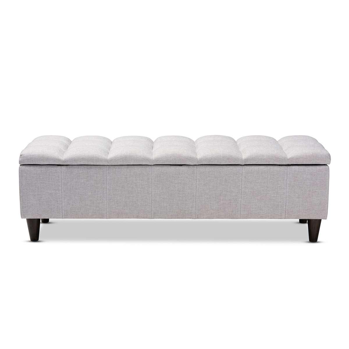 Baxton Studio Brette Wood Storage Bench Ottoman