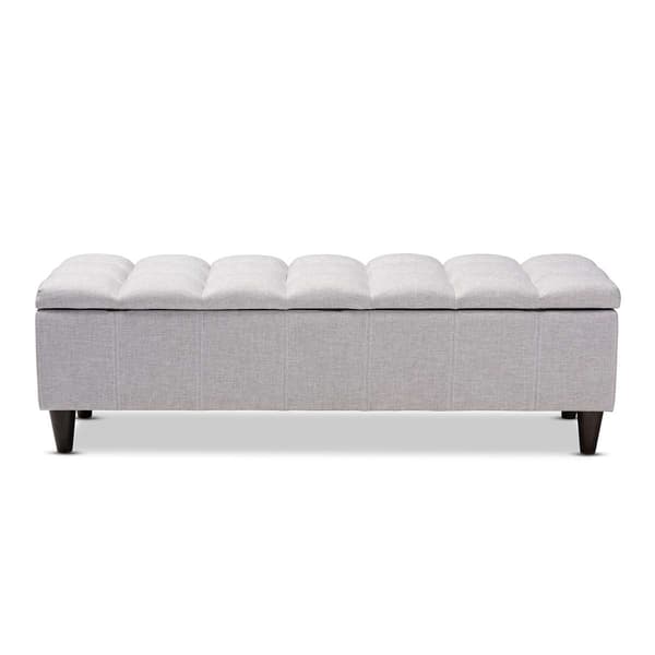 Baxton Studio Brette Wood Storage Bench Ottoman