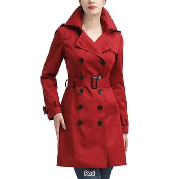 Womens BGSD Waterproof Classic Hooded Trench Coat - Boscov's