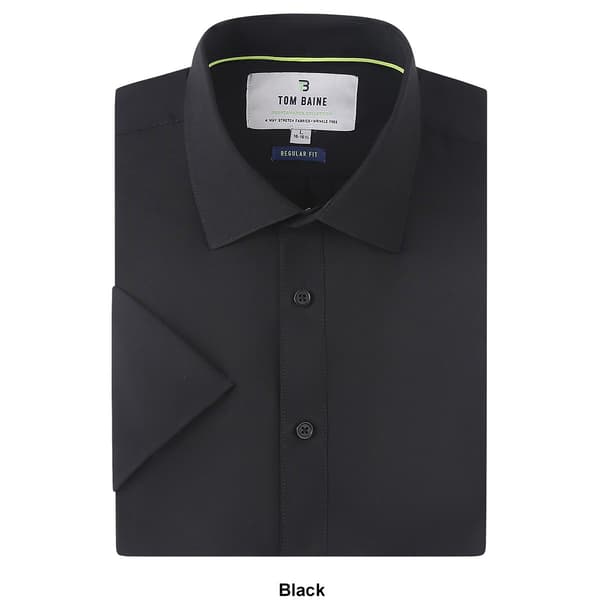 Mens Tom Baine Short Sleeve Regular Fit Solid Dress Shirt