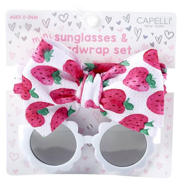 Toddler Girl Capelli New York Floral Strawberry Sunglasses Set - image 