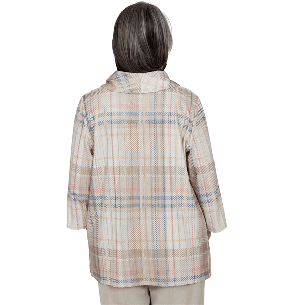 Petite Alfred Dunner Sunset Ridge Shimmer Plaid Sweater