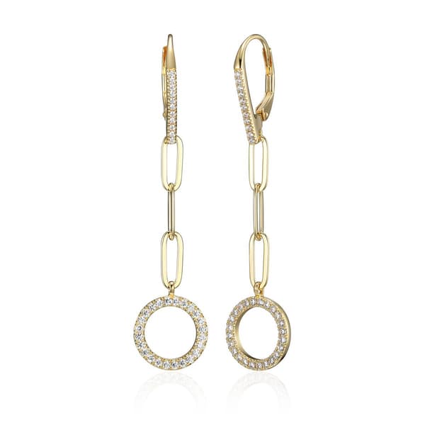 Forever Facets 18kt. Gold Over Sterling Paperclip Drop Earrings