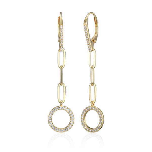 Forever Facets 18kt. Gold Over Sterling Paperclip Drop Earrings