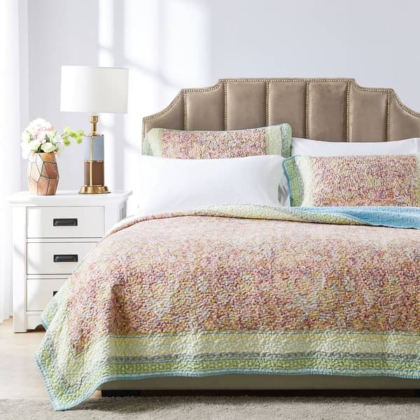 Greenland Home Fashions(tm) Palisades Contemporary Floral Quilt Set - image 