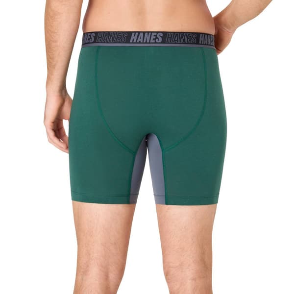 Mens Hanes Ultimate® Moves 3pk. Boxer Briefs - Black/Grey/Green