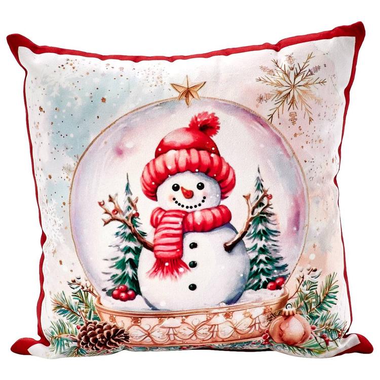 Nourison Snowman Globe Decorative Pillow - 10x10