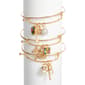 Ashley 3pc. Cross/Lock/Key/Heart/Pearl/Fireball Charms Bangle - image 1