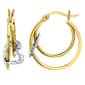 Gold Classics&#40;tm&#41; Yellow & White Gold Double Hoop Earrings - image 1