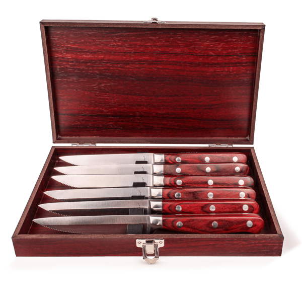 BergHOFF Pakka Wood 7pc. Stainless Steel Steak Knife Set