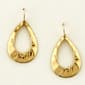 Nickel Free Gold Tone Hammered Teardrop Earrings - image 1
