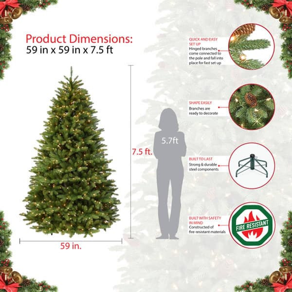 Puleo International 7.5ft Fraser Fir Artificial Christmas Tree