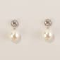 Rosa Rhinestones Pearl Drop Stud Earrings - image 1