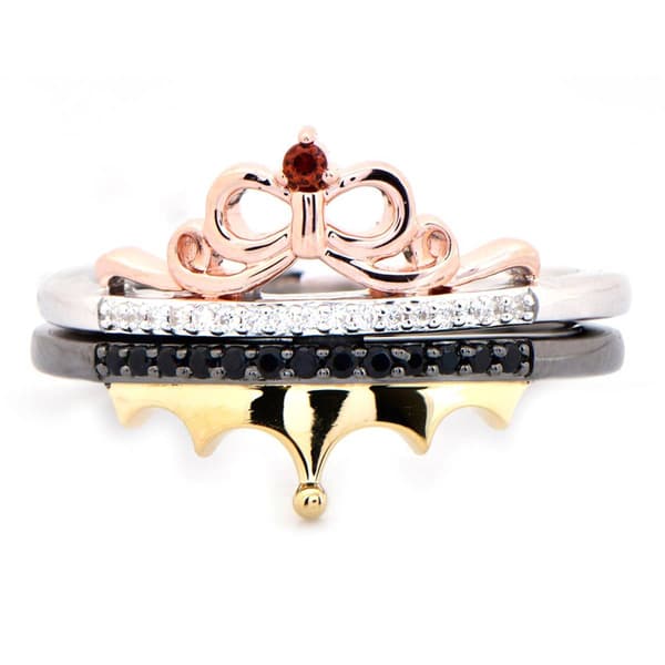 Enchanted by Disney Sterling Silver Gold Plated Maleficent Ring - image 