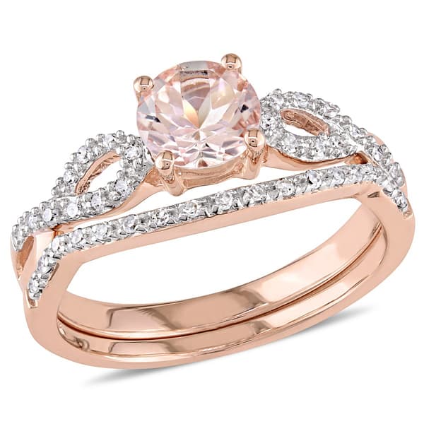 Gemstone Classics&#40;tm&#41; 10kt. Rose Gold Bridal Set