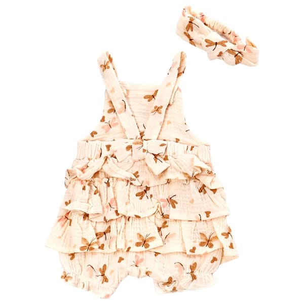 Baby Girl (NB-9M)  Emily & Oliver® Butterfly Gauze Bubble Romper