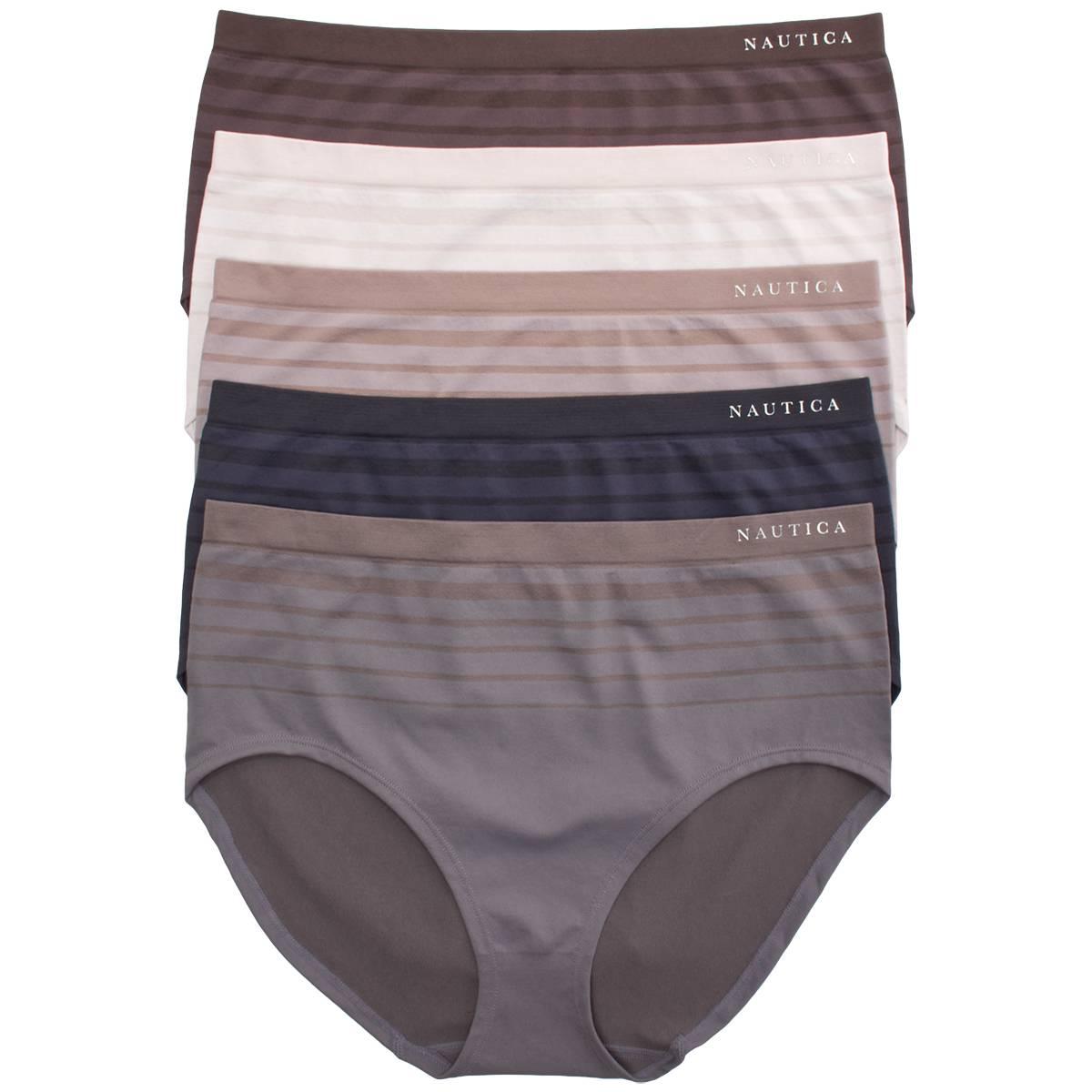 Plus Size Nautica 3/5pk. Stripe Full Brief Panties - NT9935-5PKBE