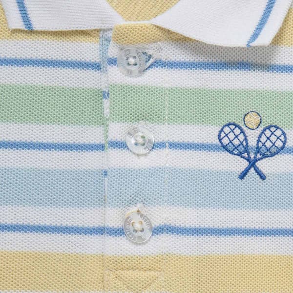 Baby Boy (3-12M) Little Me® Stripes Romper W/ Hat