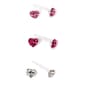 Kids sterling Silver Set of 3 Crystal Earrings - image 1