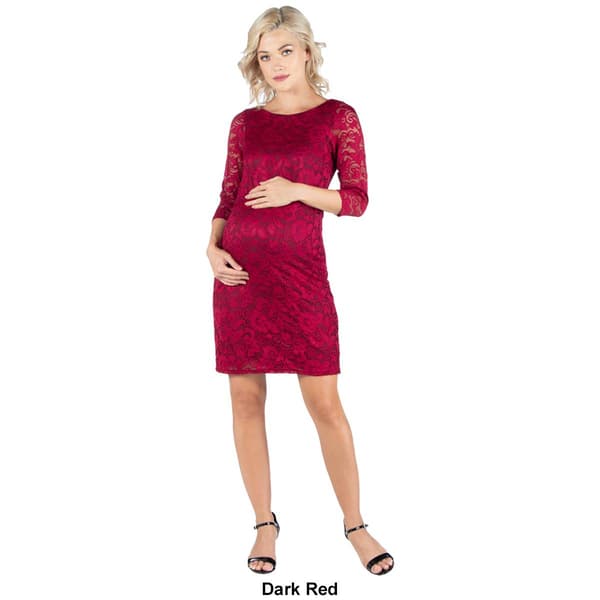 Womens 24/7 Comfort Apparel Lace Maternity Sheath Dress