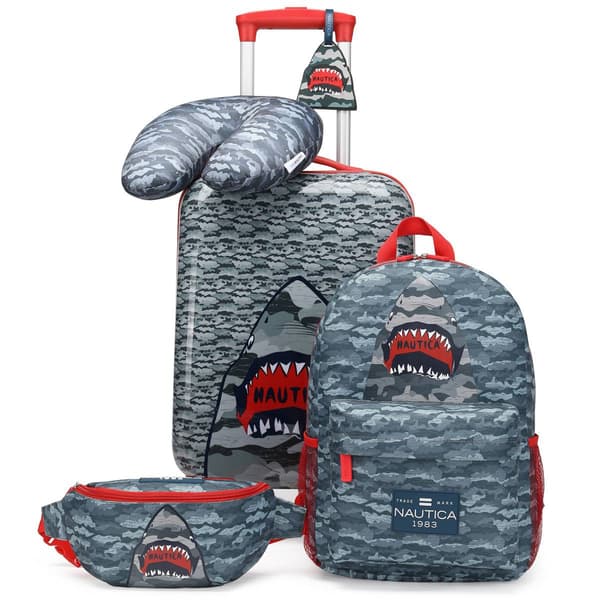 Nautica Adventure 5pc. Kids Shark Attack Luggage Set