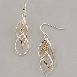 Design Collection Two-Tone Spiral Drop Earrings