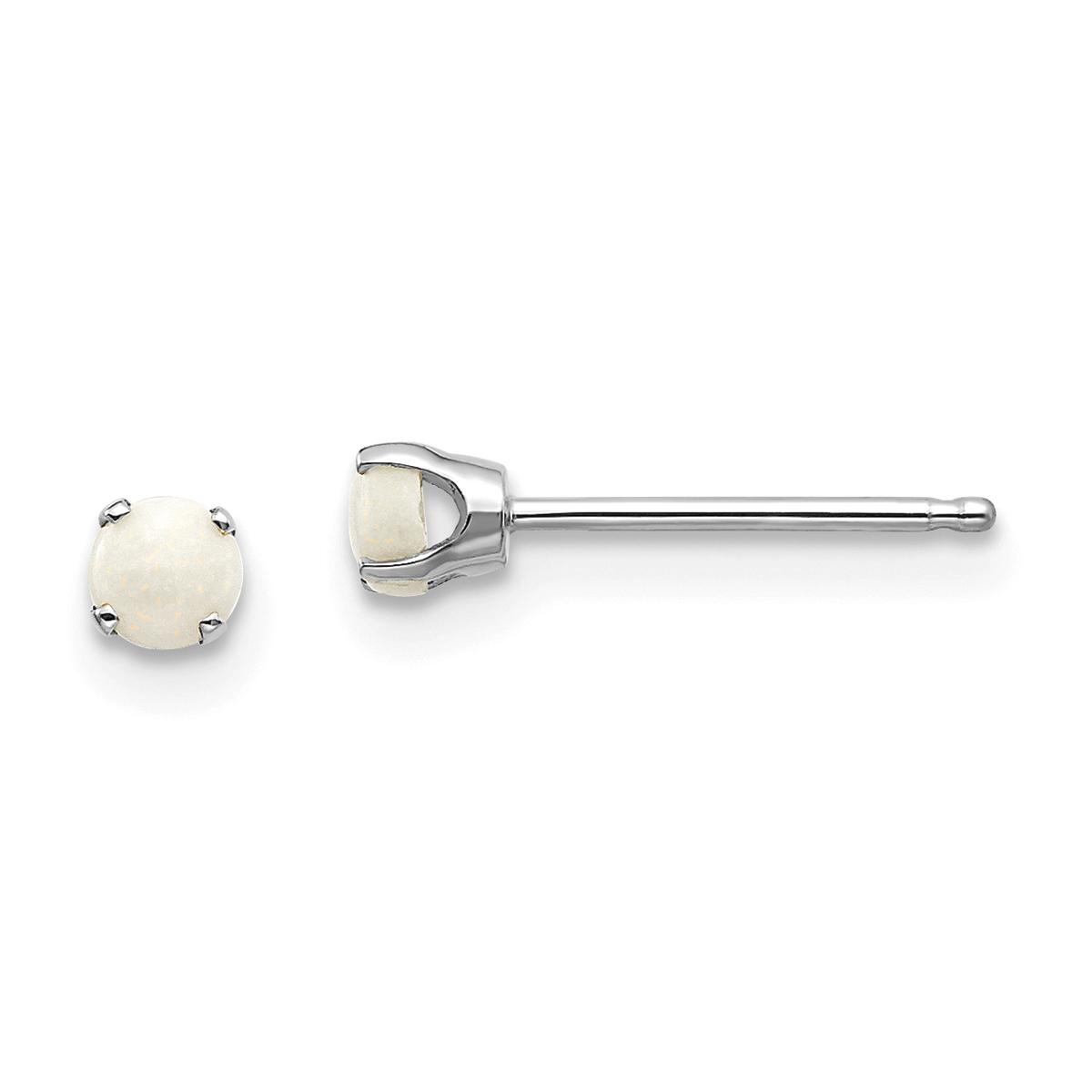 Gemstone Classics™ White Gold 3mm. Opal Stud Earrings