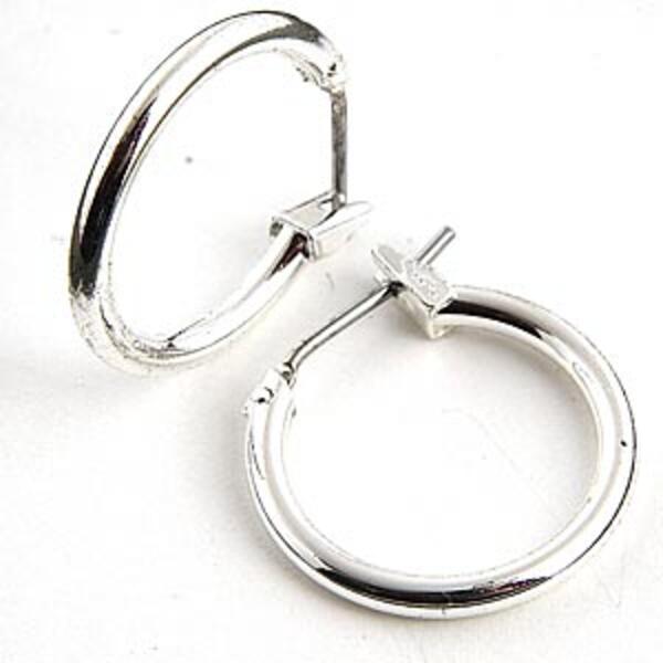 Napier Silver Hinge Hoop Earrings - image 