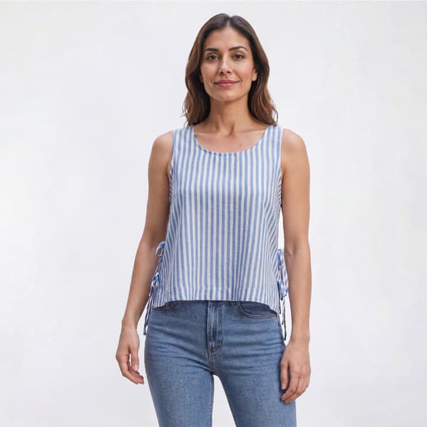 Womens Angels Forever Young Anya Sleeveless Stripe Blouse - image 