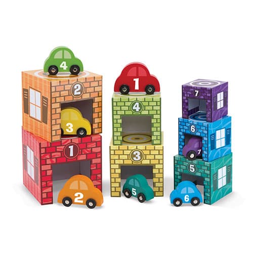 Melissa & Doug&#40;R&#41; Nesting & Sorting Garages & Cars - image 