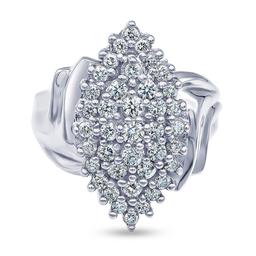 Nova Star® Sterling Silver 1ctw. Lab Grown Diamond Statement Ring