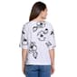 Womens Ali Miles Elbow Sleeve V Neck Floral Blouse - image 2