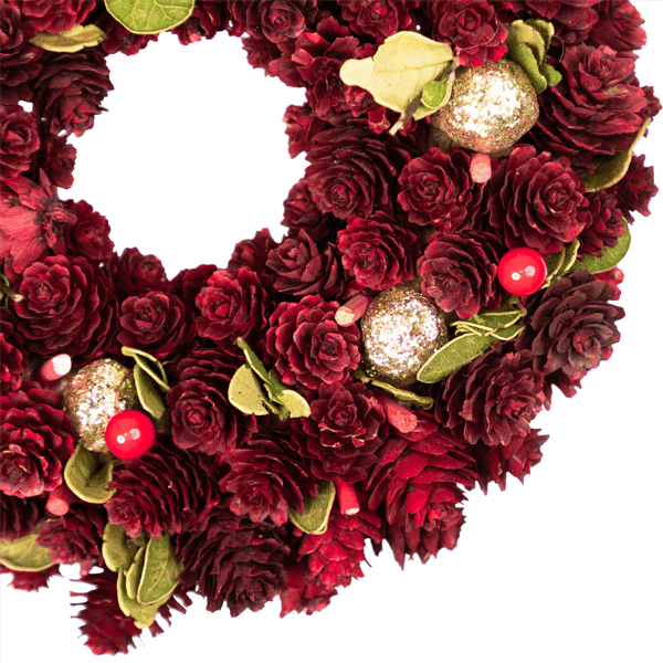 Northlight 9.5in. Red & Gold Pinecone & Ornament Christmas Wreath