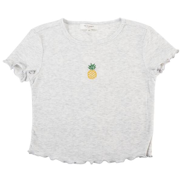 Girls &#40;7-16&#41; No Comment Short Sleeve Pineapple Embroidered Tee - image 