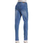 Womens Bleu Denim 5 Pocket Asymmetrical Hem Skinny Jeans - image 2