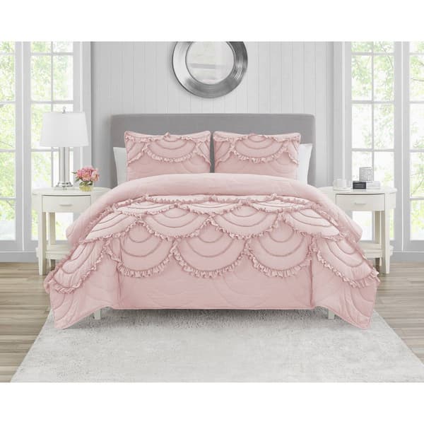 Design Studio Scallop Ruffle Garment Washed Quilt Set - image 