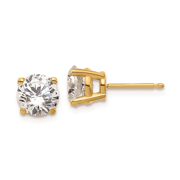 Pure Fire 14kt. Gold 2ctw. 4-Prong Lab Grown Diamond Earrings - image 