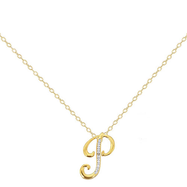 Accents by Gianni Argento Gold Initial P Pendant Necklace - image 