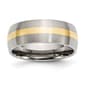Mens Gentlemen's Classics&#40;tm&#41; Steel 14kt. Yellow Inlay Band - image 1