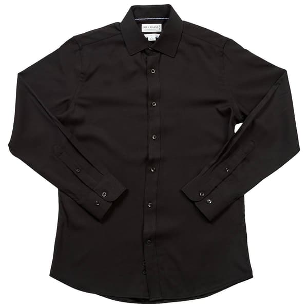 Mens Bill Blass Stretch Twill Slim Fit Dress Shirt - Black - image 